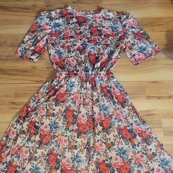 Vintage Floral Day Dress M - Picture 4 of 15